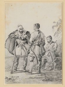 Drie Kaukasische mannen in gesprek