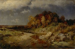 Winderige herfstdag, 1903 door Alexander Alexeyevich Kiselev