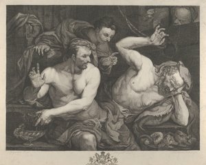 Jozef die de dromen van de hoofdbutler en bakker van de farao uitlegt door Alexander Bannerman