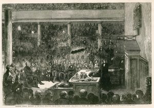 Professor Faraday geeft een lezing aan het Royal Institution voor ZKH Prins Albert, de Prins van Wales, en Prins Alfred door Alexander Blaikley