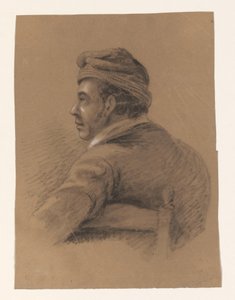 Buste van een gedraaid zittende man, op de rug gezien door Alexander Cranendoncq
