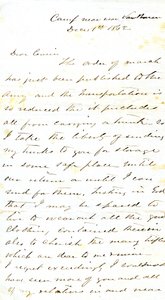 Brief ondertekend A.E. Steen, kamp nabij Van Buren, aan zijn nicht mevrouw Mary Walker, Van Buren, Ark., 1 december 1862