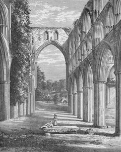 Koor, kijkend naar het noorden, Rievaulx Abbey door Alexander Francis Lydon