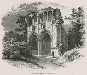 Dryburgh Abbey, graf van Sir Walter Scott door Alexander Francis Lydon