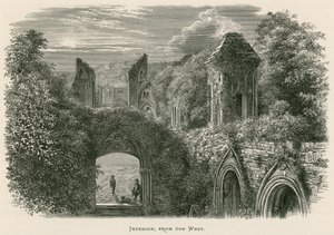 Glastonbury Abbey, interieur, vanuit het westen