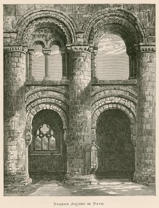 Jedburgh Abbey, Normandische bogen in het schip door Alexander Francis Lydon