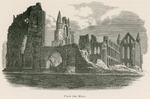 Whitby Abbey, vanuit het Westen door Alexander Francis Lydon
