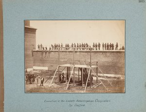 Executie van de Samenzweerders van de Moord op Lincoln. Het Schavot door Alexander Gardner