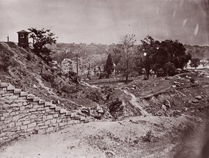 Ruïnes van de R & P spoorbrug, Richmond, ca. 1865
