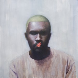 Portret met groen haar