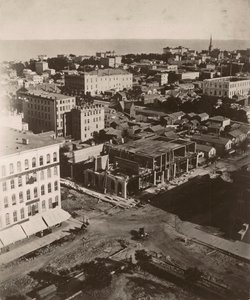 Uitzicht oostzuidoost vanaf de koepel van het gerechtsgebouw in Chicago door Alexander Hesler