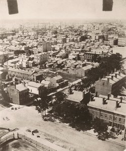 Uitzicht zuidwest vanaf de koepel van het gerechtsgebouw in Chicago, 1858 door Alexander Hesler