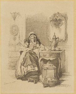 Lezende oude dame door Alexander Hugo Bakker Korff