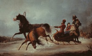 De keizerin Elizabeth in een slee