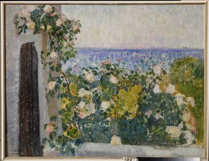 Bloemen op het balkon in Rome (Italië)