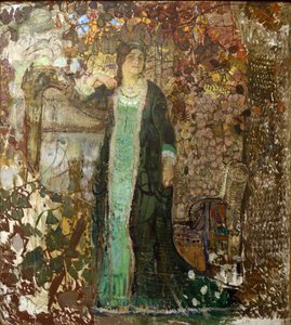 Harpiste. Portret van Tatiana Sergeevna Bartseva (1886-1984)