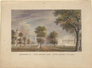 New Haven CT. Yale College en State House in 1830