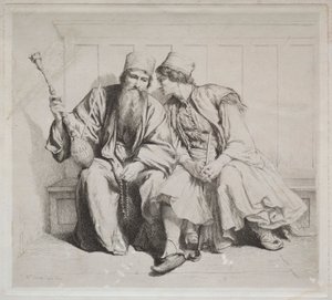 Jonge Griekse Man in Gesprek met een Priester