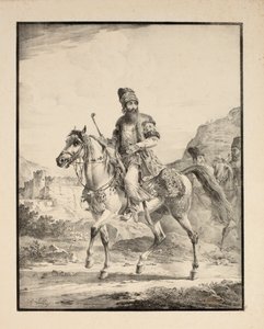 Pers op paard, 1820 door Alexander Orlowski