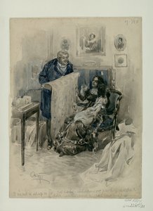 Pierre in de familie. Epiloog. Illustratie voor de roman Oorlog en Vrede van Leo Tolstoy, 1911-1912 door Alexander Petrovich Apsit