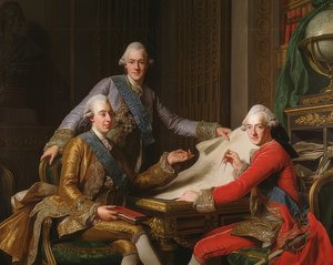 Koning Gustaaf III van Zweden en zijn broers door Alexander Roslin