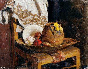 Stilleven met kruik en fruit door Alexander Rothaug