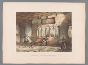 Gezicht op het klooster van de Onze-Lieve-Vrouwenbasiliek in Tongeren door Alexander Schaepkens