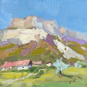 Landschap met heldere bergen