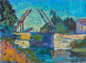 Levendige kanaalbrug