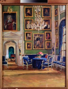 In een ontvangstruimte - Werk van Alexander Valentinovich Sredin (Sredine) (1872-1934) door Alexander Sredin