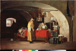 Een administratief kantoor in het vorstendom Moskou. Schilderij van Alexander Stepanovich Yanov (1857-1918) door Alexander Stepanovich Yanov