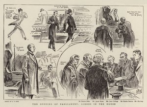 De opening van het parlement, scènes in het huis