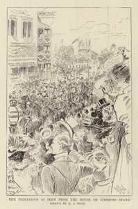 De processie gezien vanaf de tribune van het Lagerhuis door Alexander Stuart Boyd