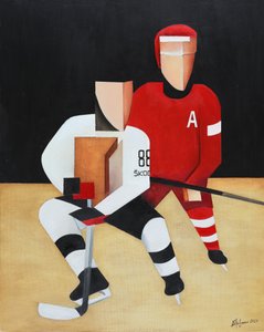 Geometrische ijshockeyspelers
