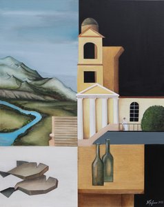 Surrealistische, in delen opgesplitste compositie door Alexander Trifonov