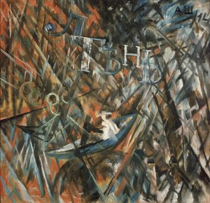 Rayonistische compositie. Luiheid en schaduw, 1914