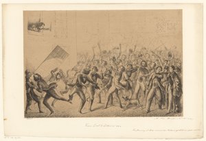 Feestvierende studenten begroeten hun idool Franz Liszt