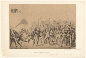 Feestvierende studenten begroeten hun idool Franz Liszt