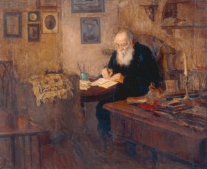 Portret van de Schrijver Leo N. Tolstoj
