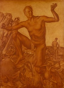 Portret van de zanger Fjodor Sjalyapin 1873-1938, 1917 door Alexander Yevgenyevich Yakovlev