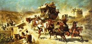 De Spaanse postkoets in Toledo door Alexander von Wagner