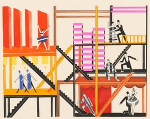 Scenografie uit de portfolio Décors de Théâtre, 1930 door Alexandra Alexandrowna Exter