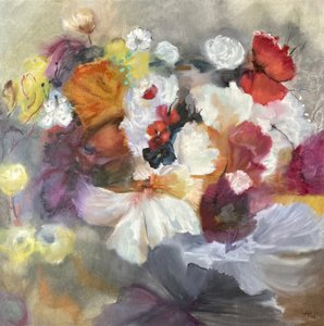 Levendig bloemenmotief door Alexandra Higgins