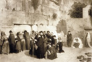 Joodse Mensen bij de Westelijke Muur, Jeruzalem, c.1880