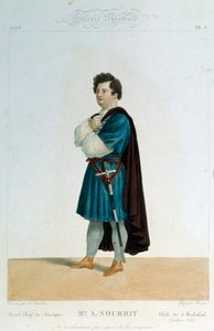 Franse tenor Adolphe Nourrit in de rol van Melechtal in de opera "Guillaume Tell" door Gioacchino Rossini