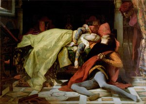 De dood van Francesca da Rimini en Paolo Malatesta, 1870