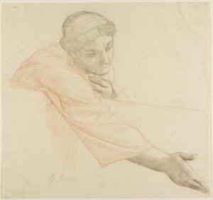 Vrouw die over een Muur Reikt, studie voor Het Leven van Sint Lodewijk, Koning van Frankrijk