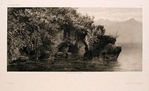 Aan de oevers van het Meer van Genève door Alexandre Calame