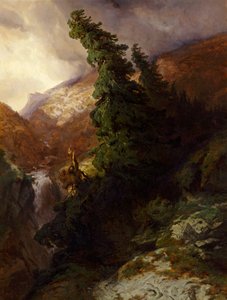 Hooggebergtekloof (Handeggdal in het kanton Bern) door Alexandre Calame