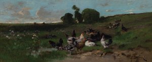 Geanimeerd landschap van kippen door Alexandre Defaux
